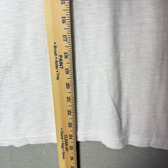 Mono B Anthropologie Womens Essential V-Neck Athleisure Short Sleeve Tee White - Picture 5 of 7